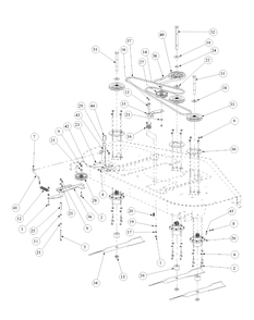 Fabricated Deck Spindle Assembly Diagram and Parts List for M72-GN 53AB5FEZ150-28-HP Cub Cadet Lawn Tractor